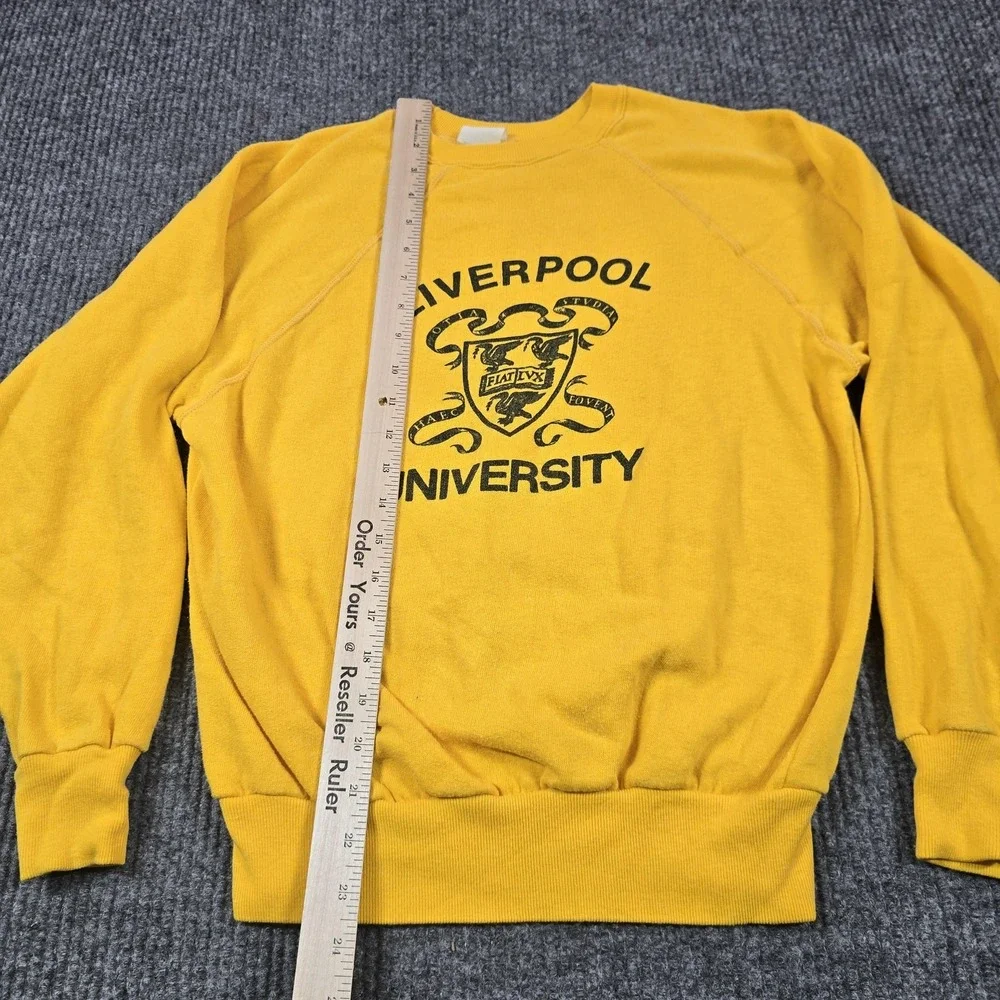 Vintage Liverpool University Sweatshirt Mens Small‎ Yellow College Crewneck 80s